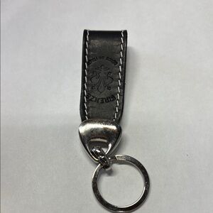 Firenze Italy Black Leather Keychain New